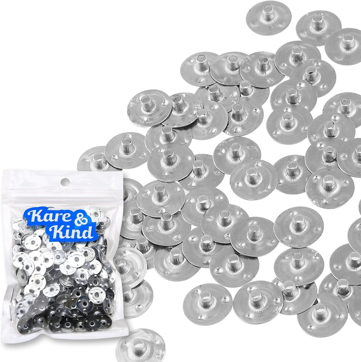 Kare and Kind 400 pcs Candle Wick Tabs - Metal Candle Wick Sustainer Tabs (14 mm, Silver)