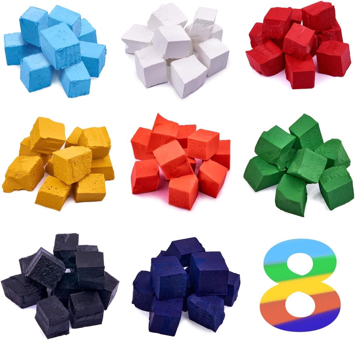 Candle Wax Dye for Soy Candle Making - 8 Popular Candle Dye Coloring Blocks - Premium Candle Wax Coloring - Highly Concentrated Candle Blocks Colors