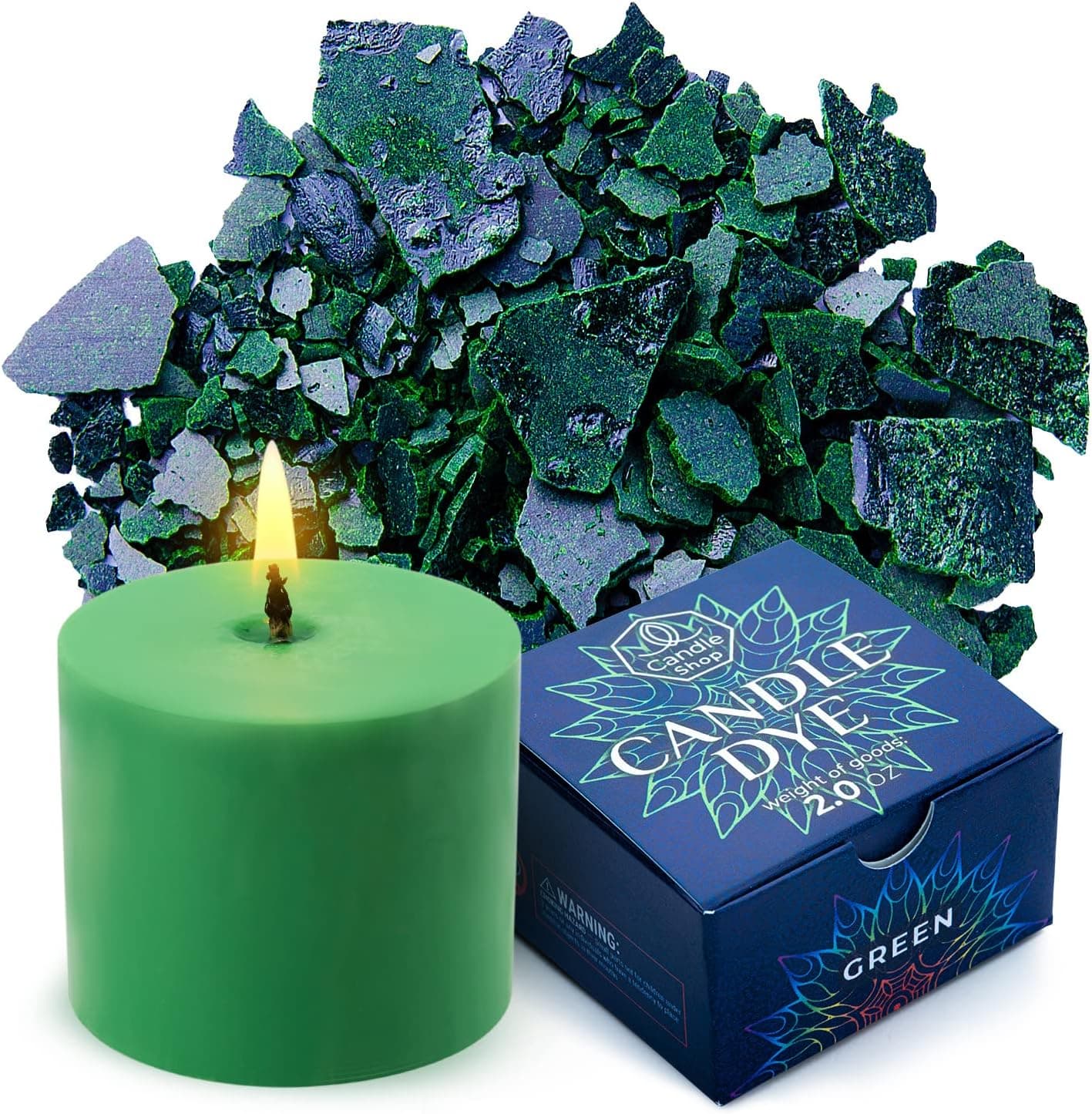 Green Candle Dye 2oz for Soy Candle Making - Highly Concentrated Candle Wax Dyes - Candle Shop Premium Color Dye Chips for Soy Wax, Beeswax, Paraffin