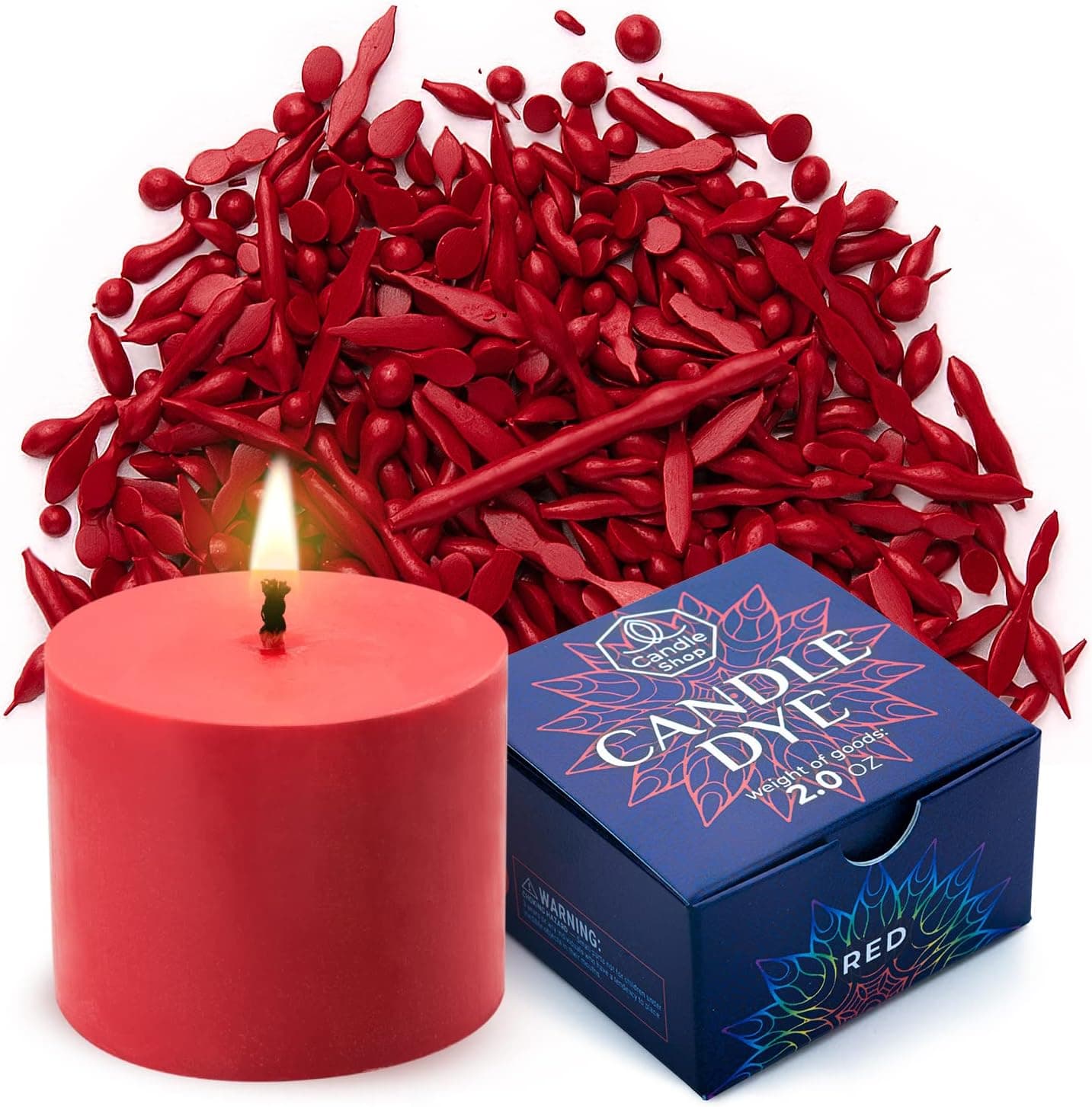 Red Candle Dye 2oz for Soy Candle Making - Highly Concentrated Candle Wax Dyes - Candle Shop Premium Color Dye Chips for Soy Wax, Beeswax, Paraffin