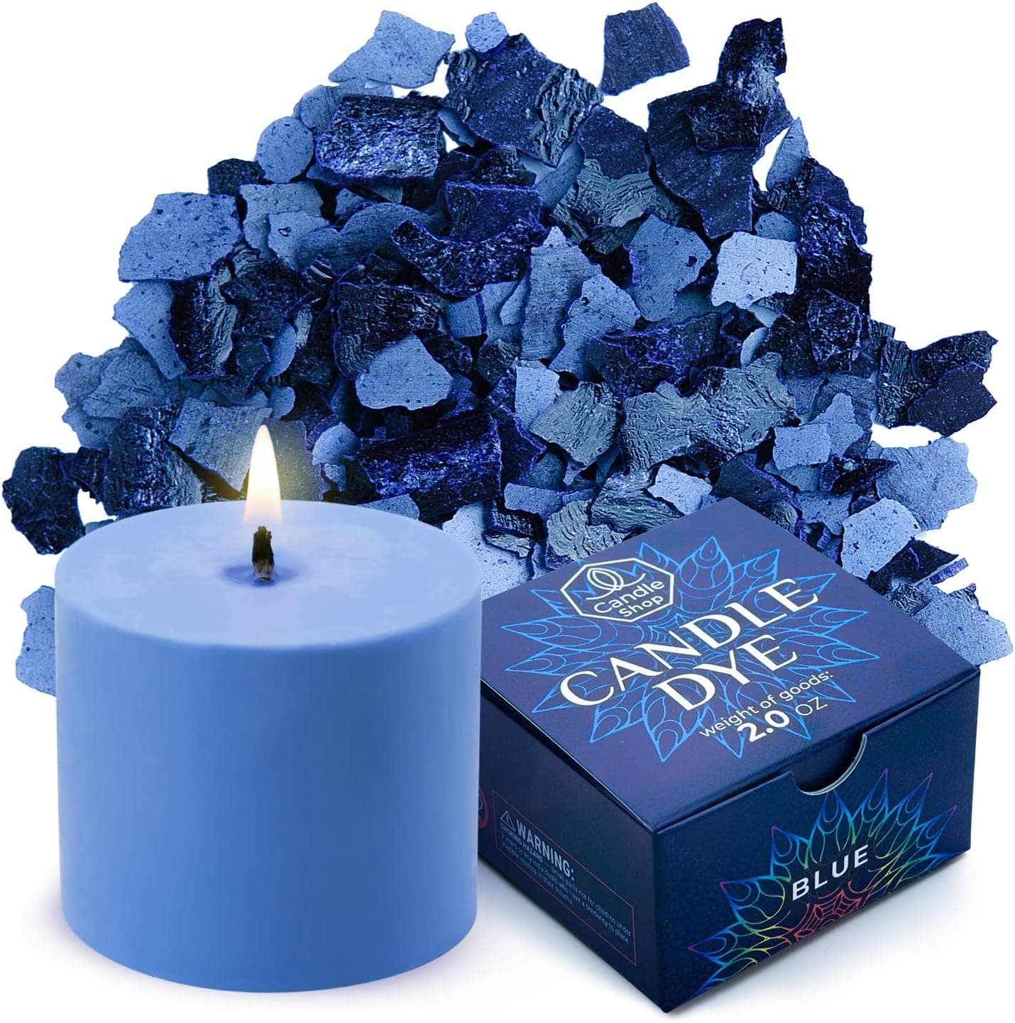 Blue Candle Dye 2oz for Soy Candle Making - Highly Concentrated Candle Wax Dyes - Candle Shop Premium Color Dye Chips for Soy Wax, Beeswax, Paraffin