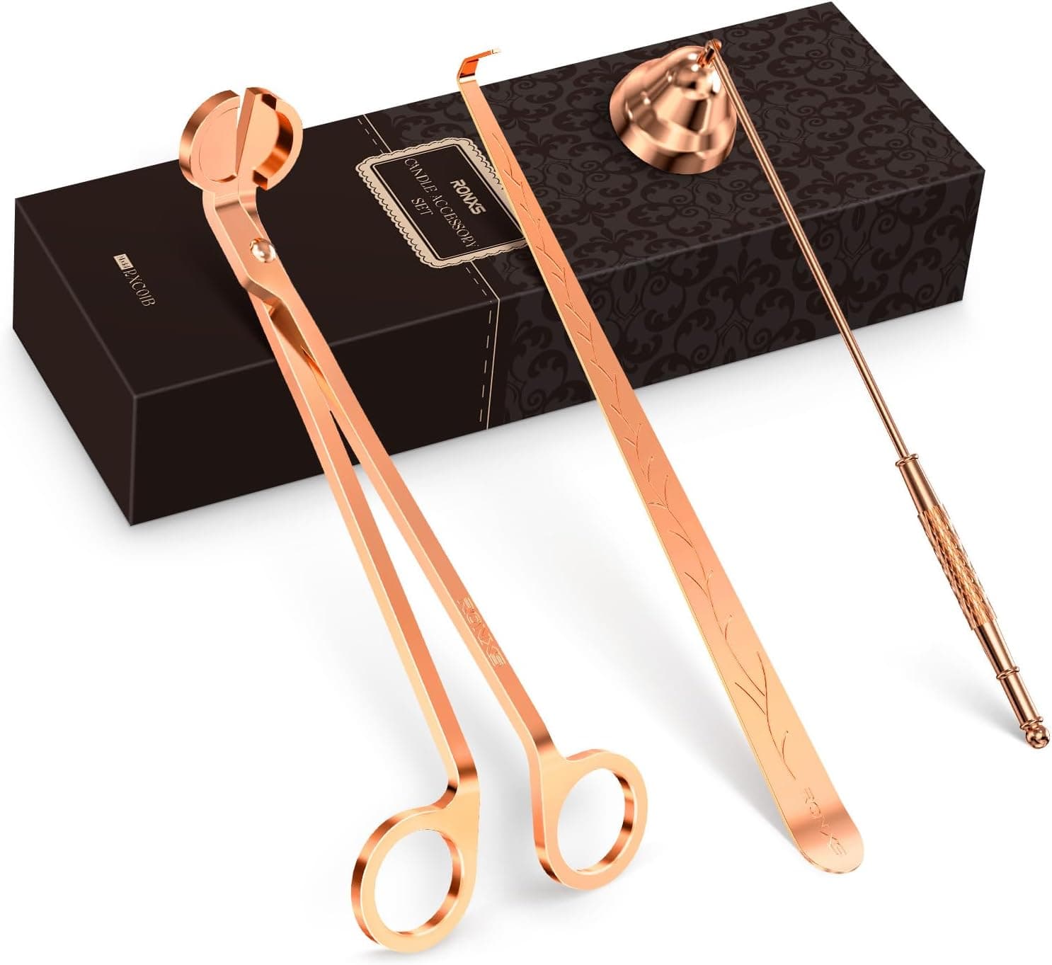 RONXS Candle Wick Trimmer, 3 in 1 Candle Snuffer, Wick Cutter and Candle Wick Dipper (Rose Gold)