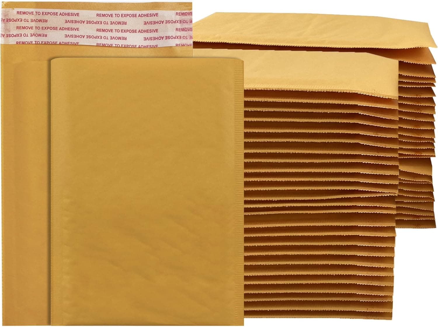 Amazon Basics Kraft Bubble Self-Seal Padded Envelopes, 50-Pack