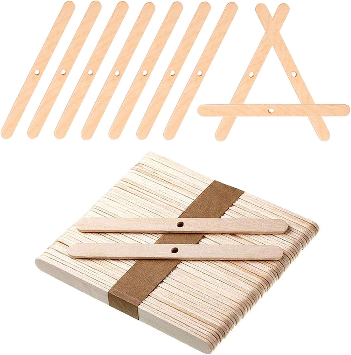 BEADNOVA Candle Wick Holders for Candle Making, Wooden Wick Holder 50 pcs Centering Device Bar