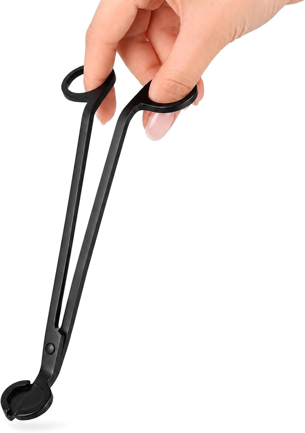 CHEFBEE Black Polished Stainless Steel Candle Wick Trimmer, Wick Clipper Cutter Scissors