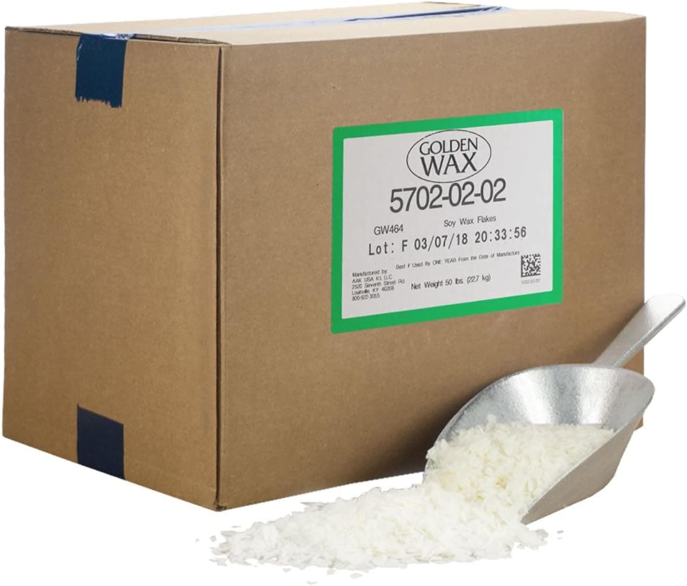 Golden Brand 464 Soy Wax Flakes, All Natural Soy Wax Wholesale Wax for Candle Making Supplies, 45 LB, White, GW-464