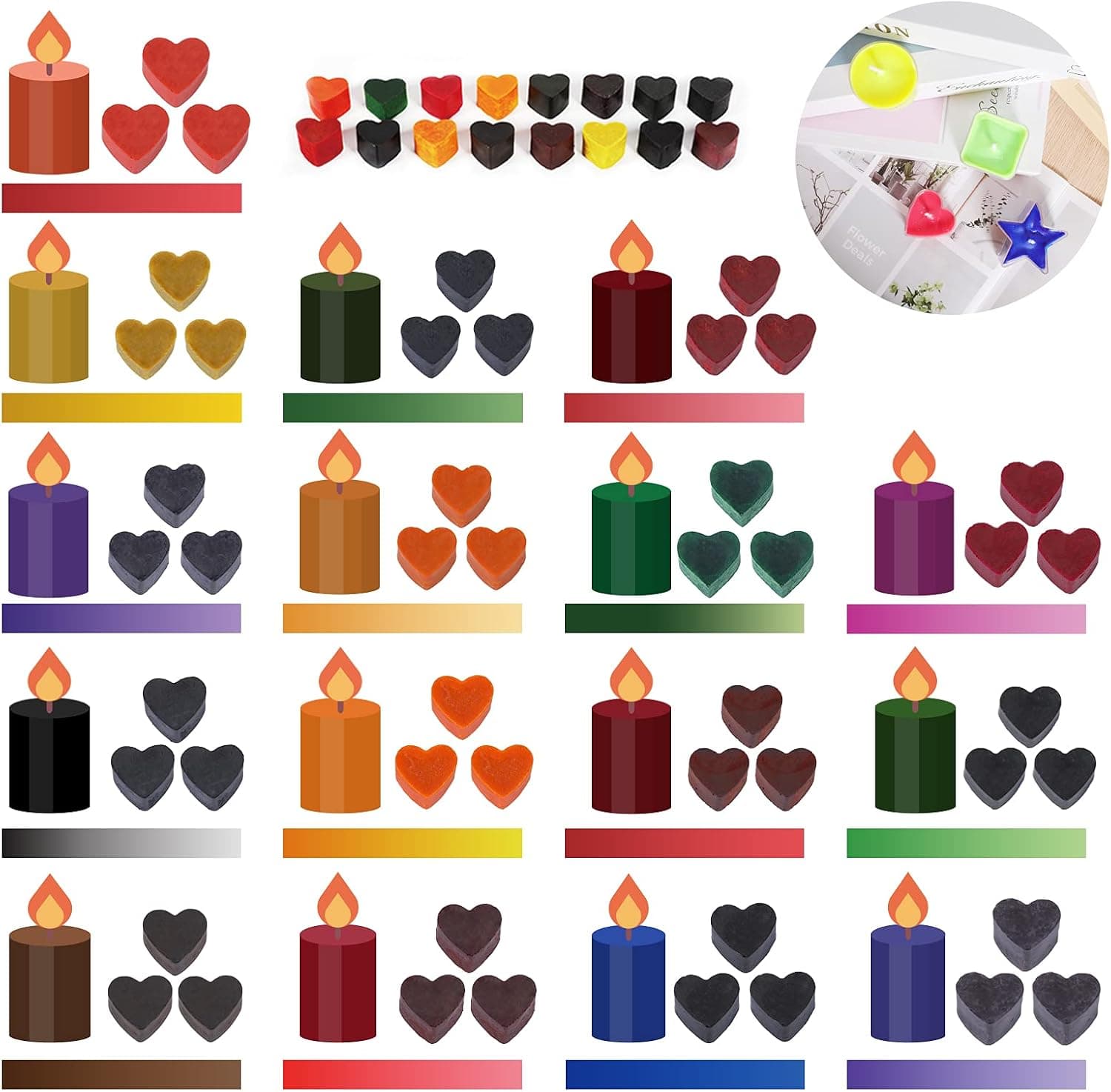 Candle Dye Set, 16 Colors Candle Wax Dye for Candle Making, Bulk Soy Wax Dyeing, DIY Candle Making Kit