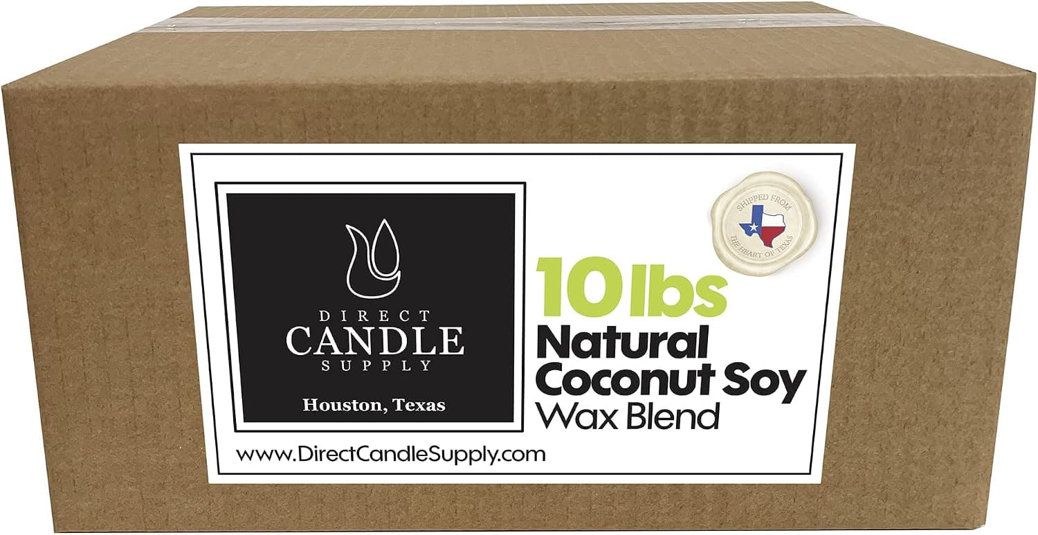 Direct Candle Supply 10lb Coconut Soy Candle Wax for Candle Making, Smooth Tops and Strong Scent Throw