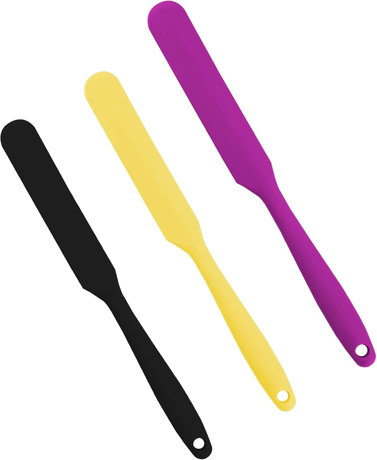 SAVITA 3pcs 2 Sizes Silicone Spatulas Non-Stick Resin Stir Sticks Reusable Wax Silicone Spatulas Scraper for Mixing Liquid, Powder, Wax