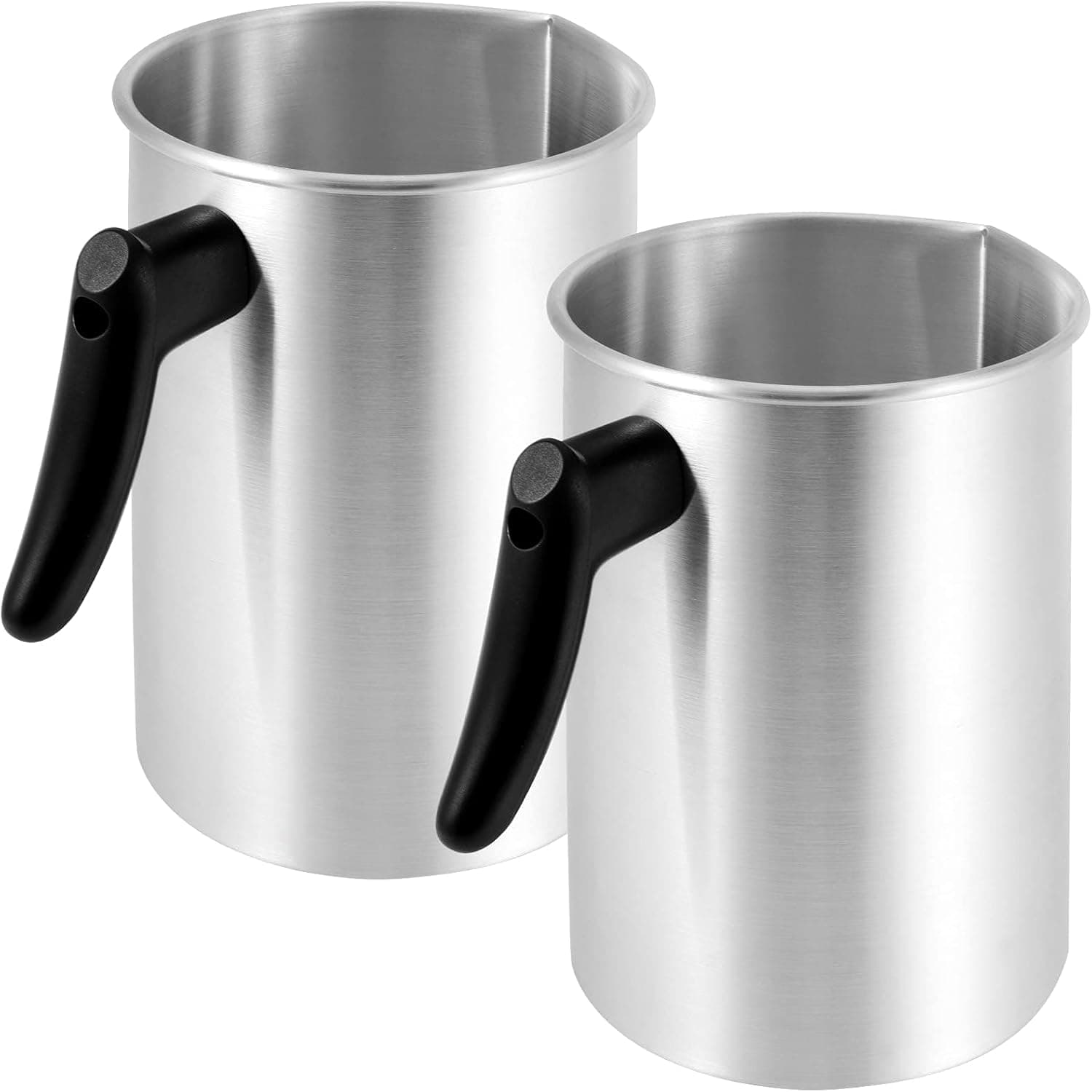 FUNSUEI 2 Packs Candle Making Pouring Pot, 4 Pounds Wax Melting Pot with Dripless Pouring Spout & Heat-Resisting Handle