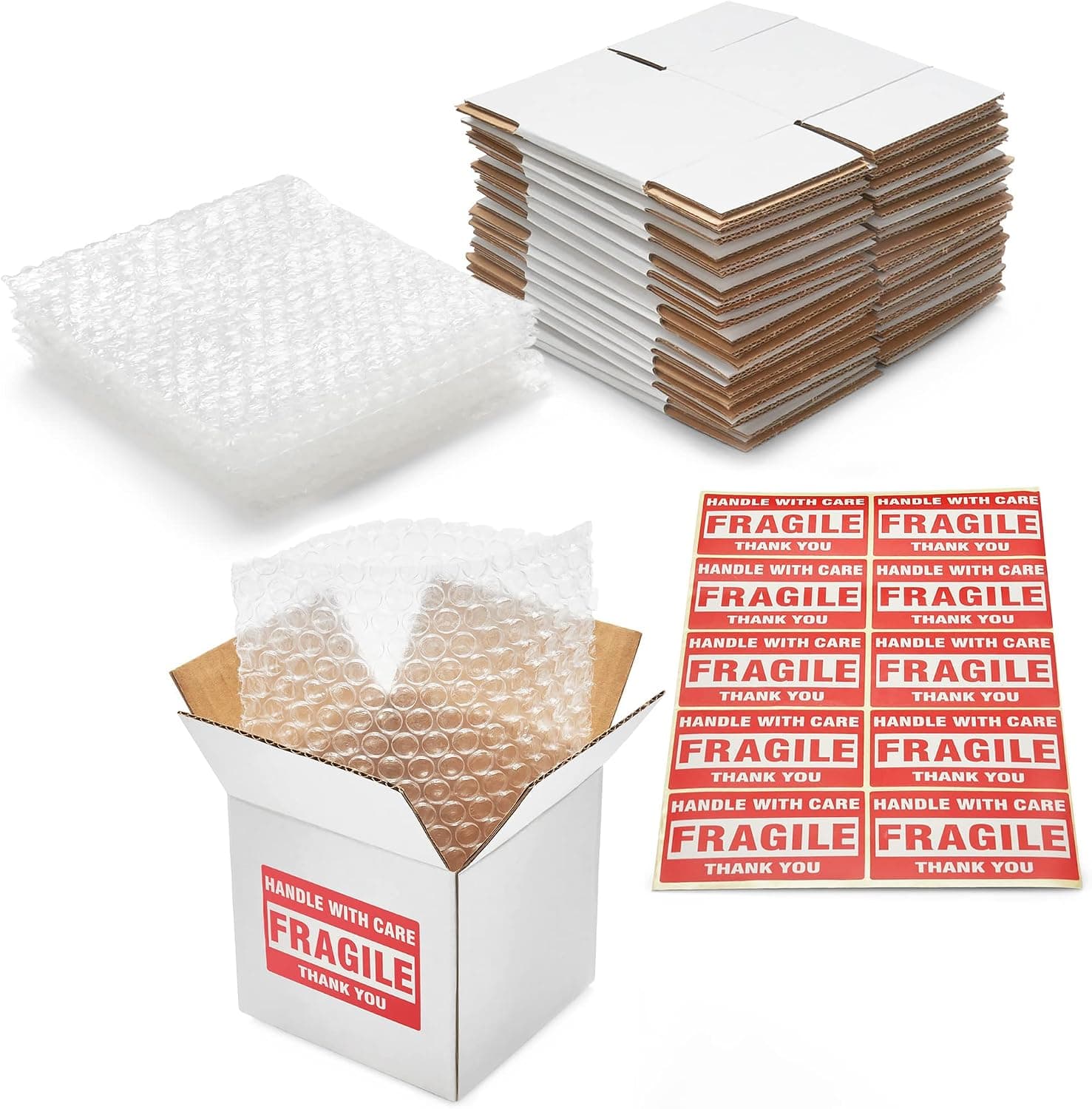 HomeBuddy 4x4x4 Shipping Boxes - Pack of 25/50/100 for Candle Packaging, Small Business Shipping, and Mailing Cartons