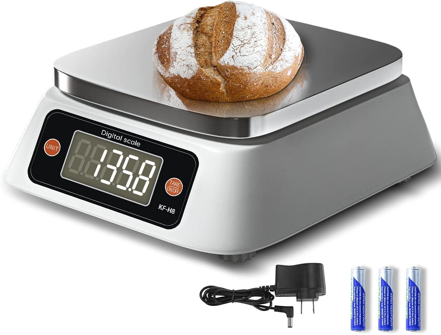 YONCON Food Scale Digital Kitchen Scale for Bakers, Candle Making or Soap Making, Stainless Steel Large Platform, 22lb/0.5g