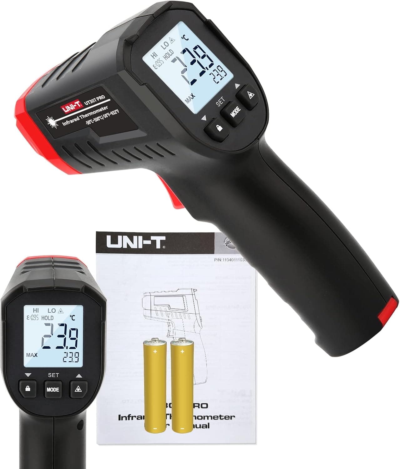 UNI-T UT307Pro Infrared Thermometer, Non Contact Digital Laser Temperature Gun -58 to 932 F for Candle Making and Chocolate