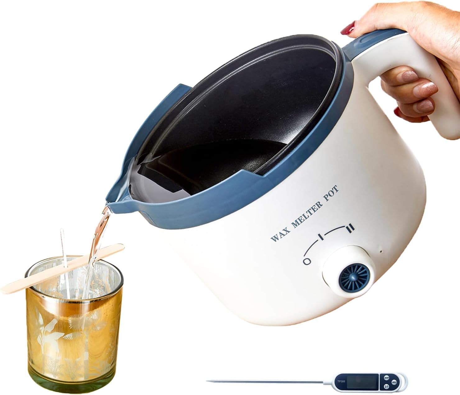 Ksedcon Electric Wax Melter for Candle Making with Pouring Spout, Non-Stick Small Candle Melting Pot