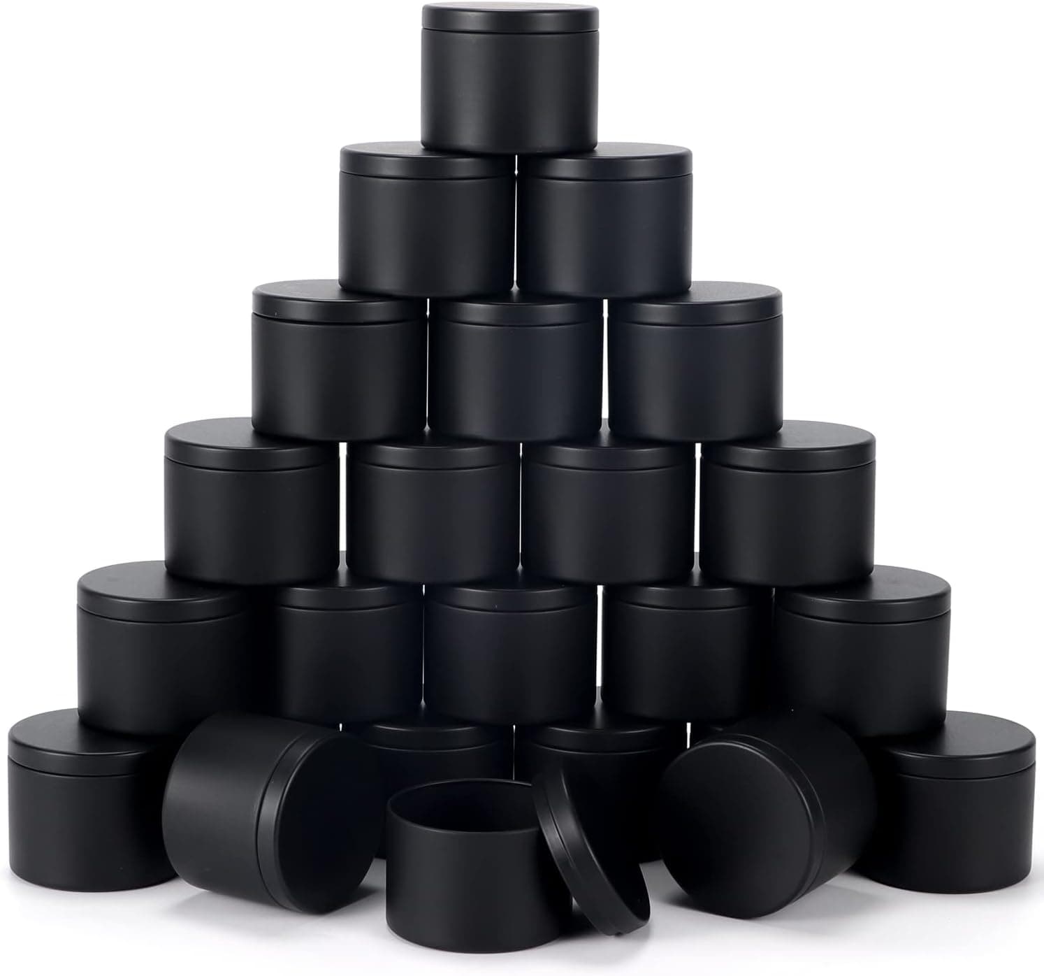24 Pieces 4 oz Black Candle Tins, Candle Jars Containers with Lids for Candle Making, Arts and Crafts