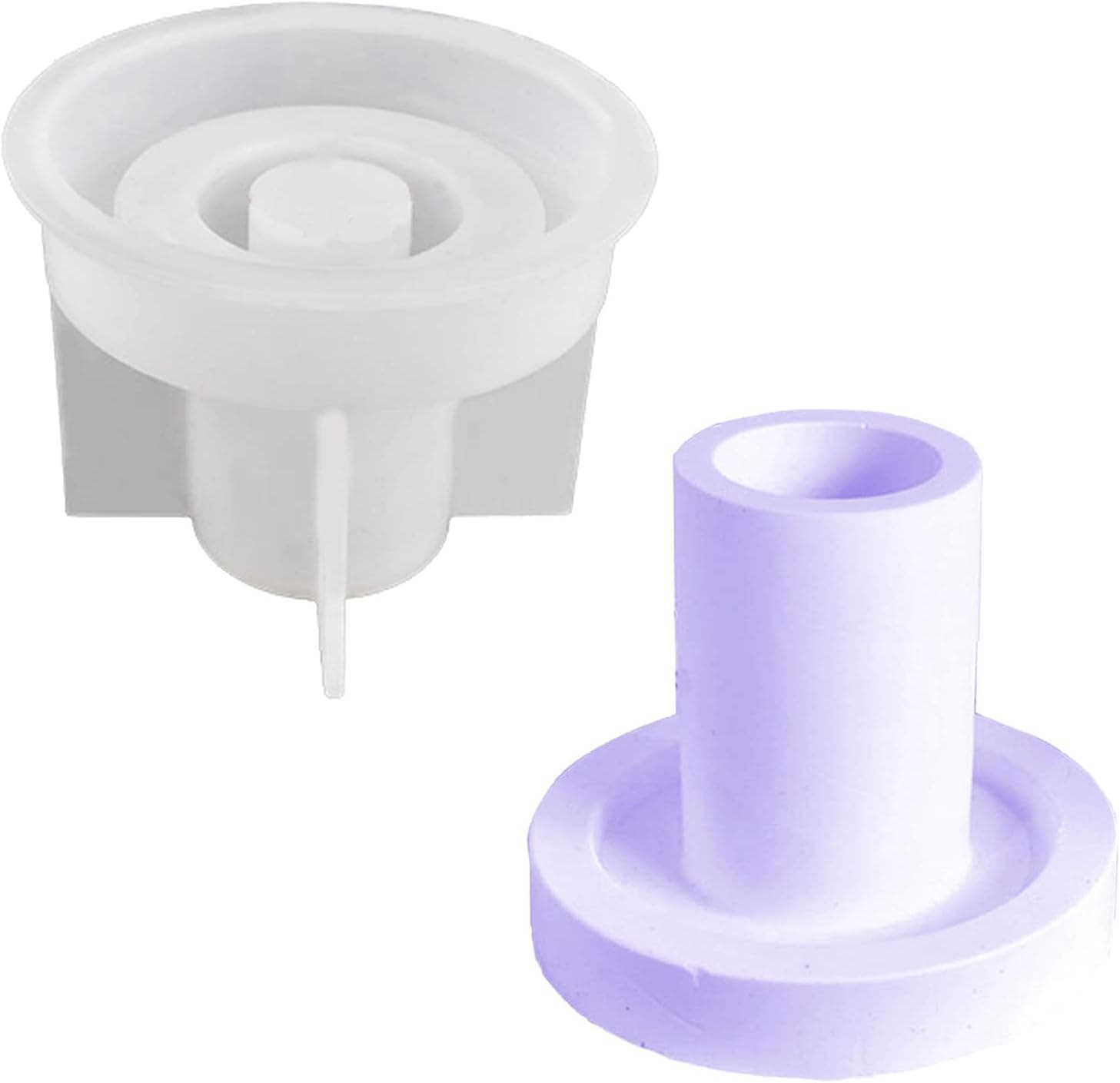 Silicone Candle Molds for Candle Making, Taper and Cylinder Pillar Candle Molds for Epoxy Resin Casting, Circular