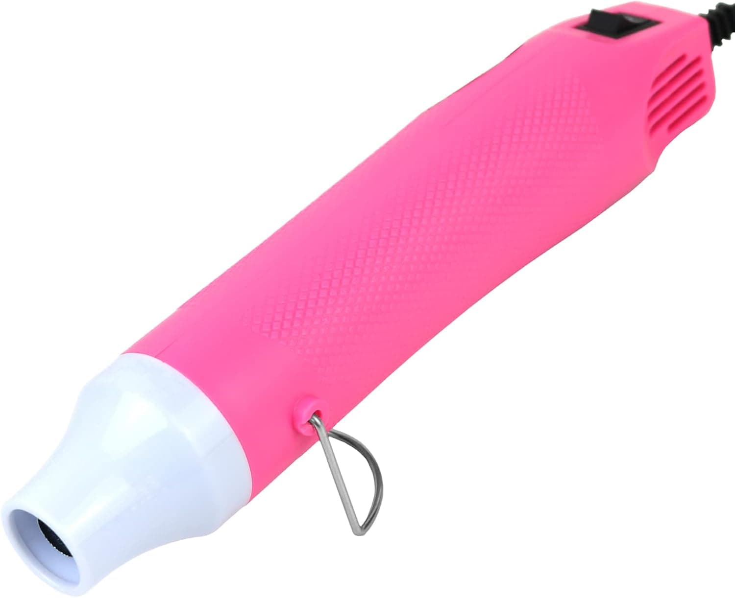 Mini Heat Gun, 300W Portable Hot Air Gun Electric for DIY Acrylic Resin Craft, Handheld Heat Gun for Cup Turner, Shrink Wrapping (Pink)