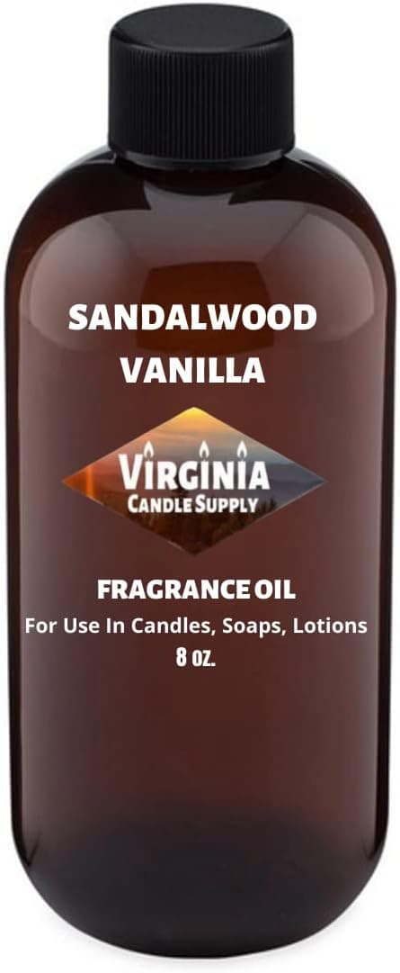 Sandalwood Vanilla Fragrance Oil (8 oz Bottle) for Candle Making, Soap Making, Tart Making, Room Sprays, Lotions, Car Fresheners, Slime, Bath Bombs, Warmers
