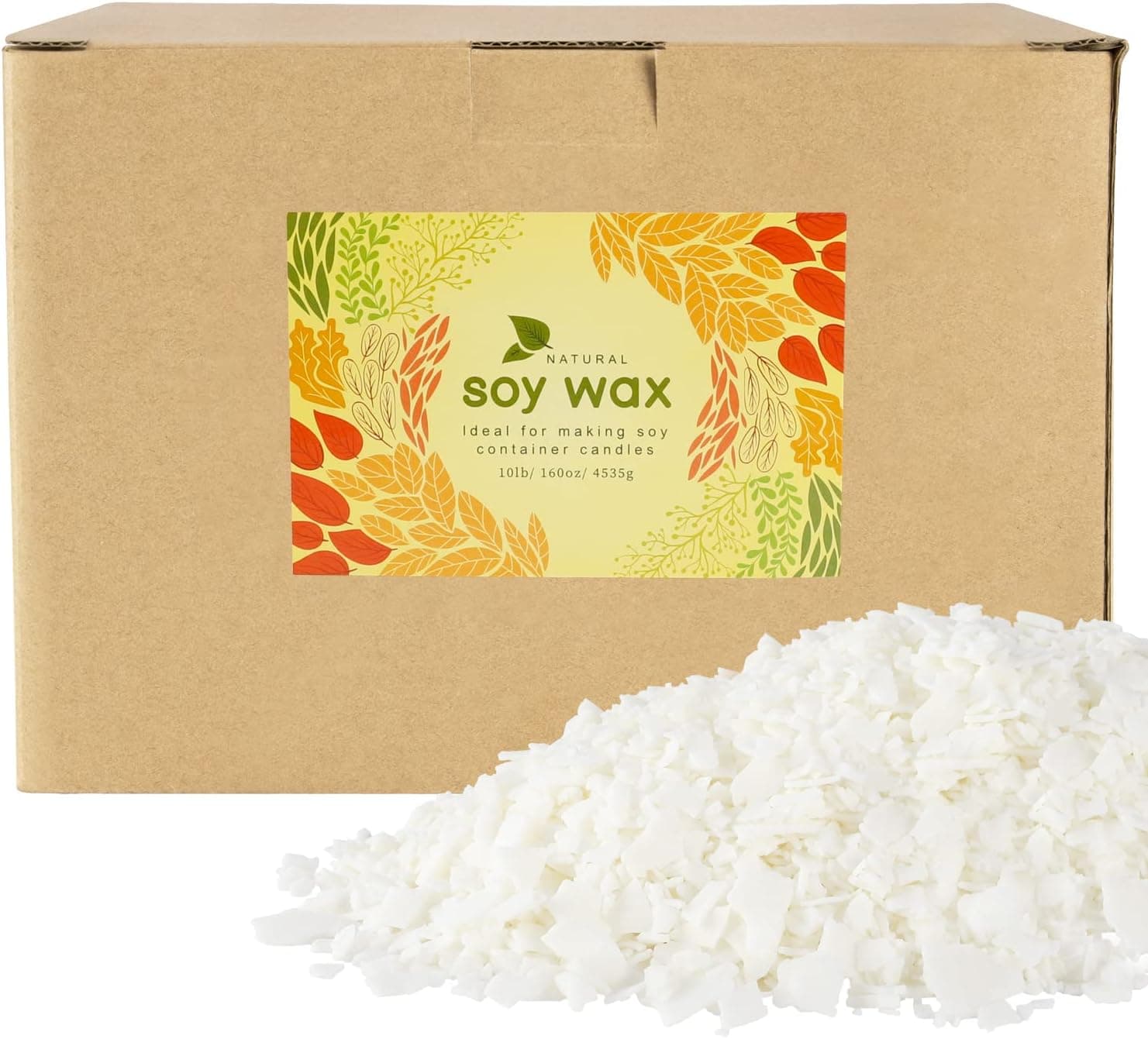 Wfmolcand Natural Soy Wax for Candle Making 10 lb Bag Soy Wax Flakes, DIY Candle