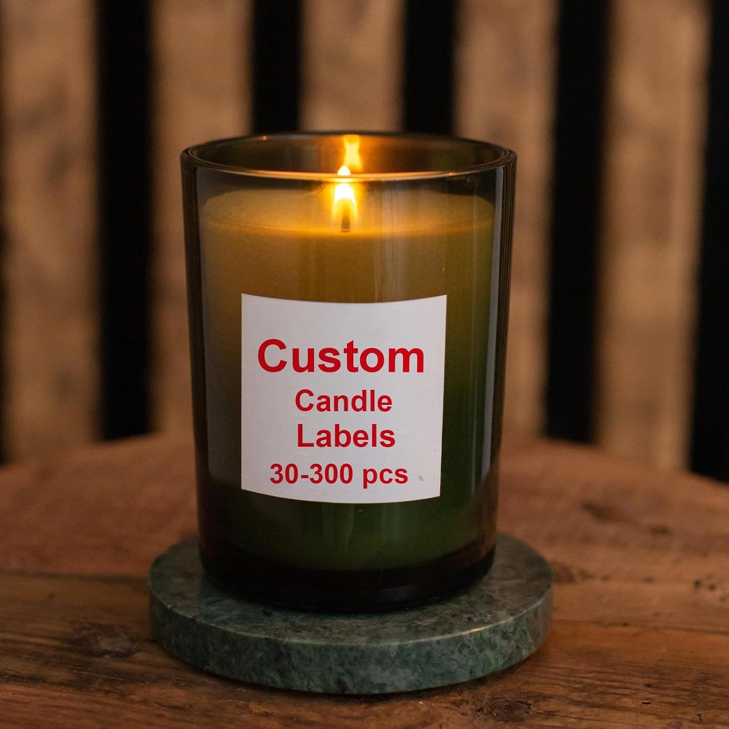 Custom Candle Labels, Waterproof Glossy Vinyl Candle Stickers, 30-300 pcs, 1.5-5 in, Upload Your Design Logo