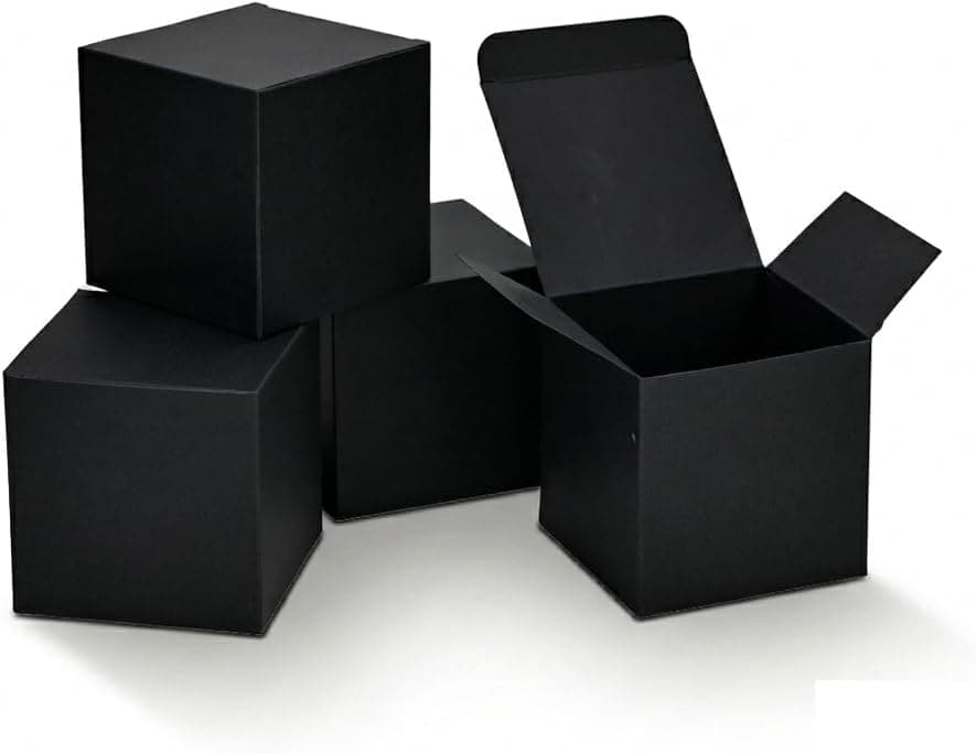 Aosric Black Gift Boxes with Lids 4x4x4 Inch, 24 Pack, Thick Matte Cardstock Gift Boxes for Candles, Soap, Retail Packaging