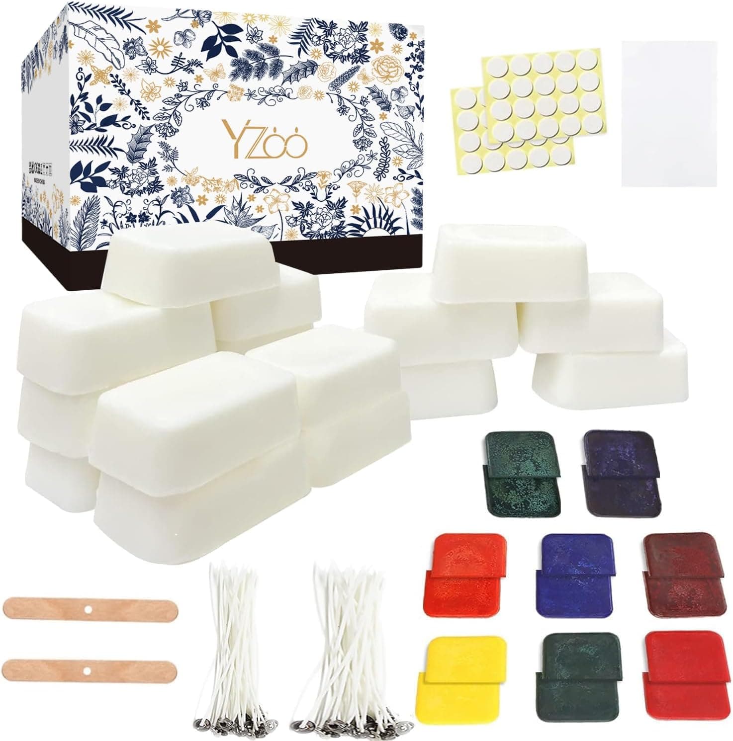 Candle Making Kit, Supplies Include 2.12lb Soy Wax for Candle Making, Candle Wax Dyes, Candle Wicks Stickers and More, DIY Wax Melt Kit