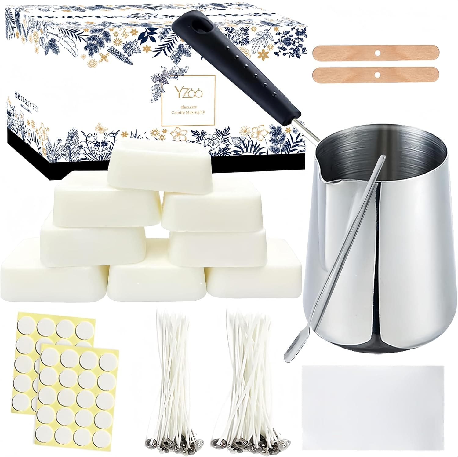 Candle Making Kit for Adults Beginners, Supplies Include Soy Wax, Candle Wax Melting Pot, Candle Wicks Stickers, Magic Paper and More