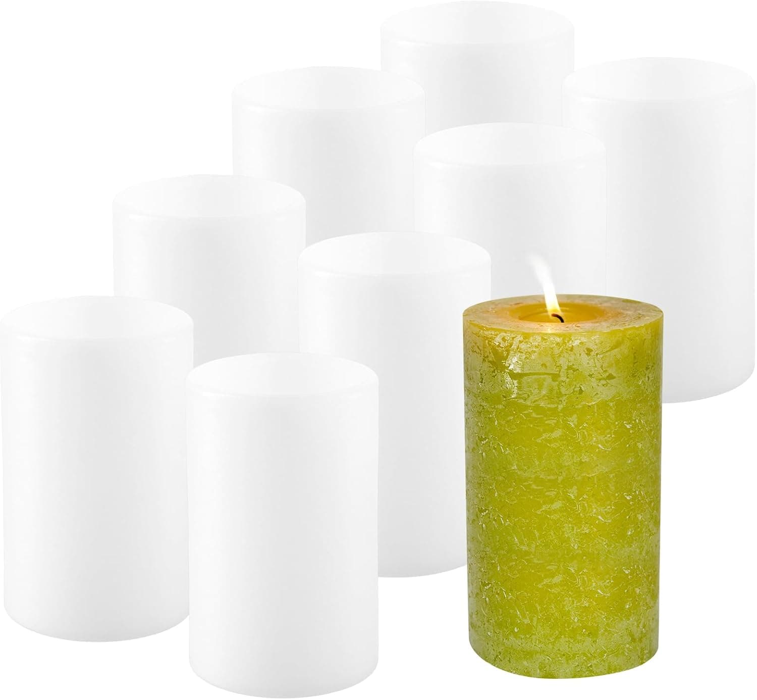 MUKLEI 8 Pcs Cylinder Candle Molds, 2.2x3.4 Inch Silicone Candle Molds, Pillar Candles Resin Mould for Candle Making, Soaps, Flower Specimen, DIY Clay Craft