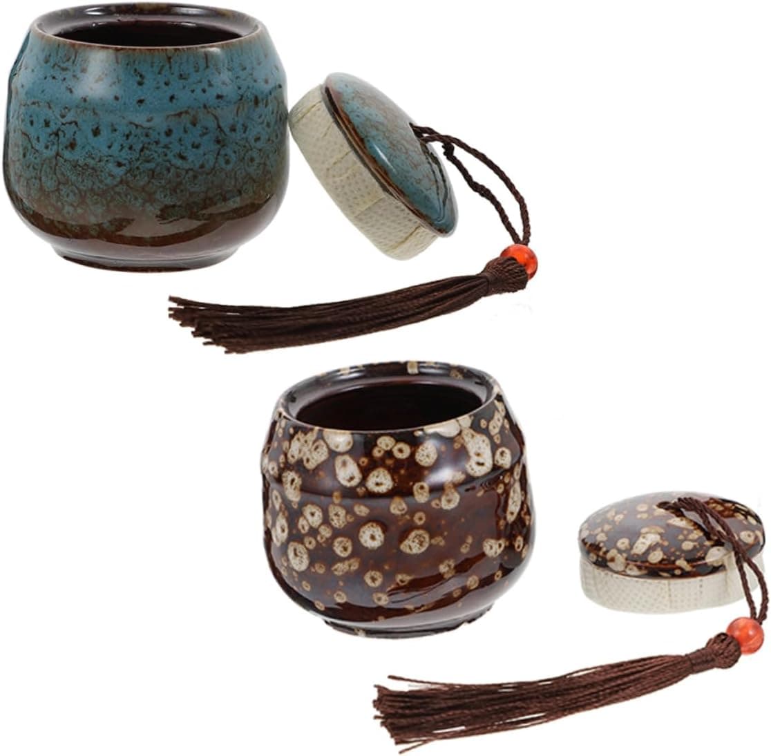 OHPHCALL Candle Jars Lids Set, 2 Pcs Ceramic Jars for Candle Making, Storage and Home Decor