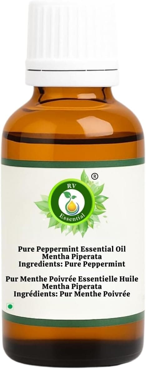 R V Essential Pack of 6 Essential Oil Set Peppermint Lavender Eucalyptus Lemongrass Orange Rosemary 100% Pure Natural for Aromatherapy Spa Relaxation Skin Hair Candle Diffuser Gift Set 10ml