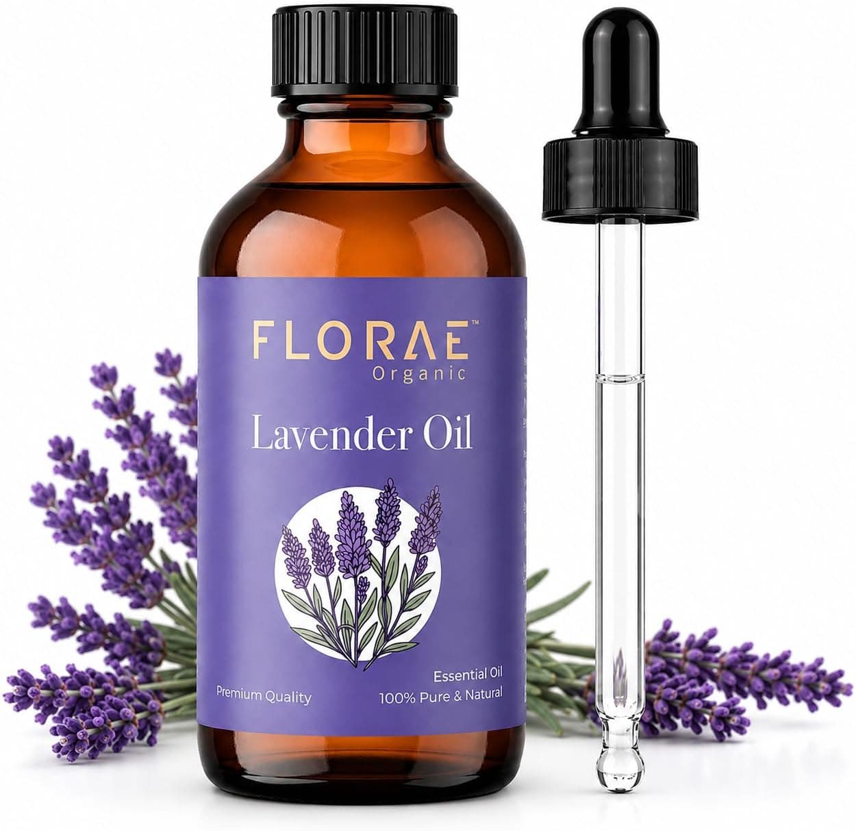 Lavender Essential Oil 4 Fl Oz - 100% Pure and Natural Lavender Oil for Diffuser and Aromatherapy, Skin, Massage, Candle and Soap Making Fragrance with Premium Glass Dropper
