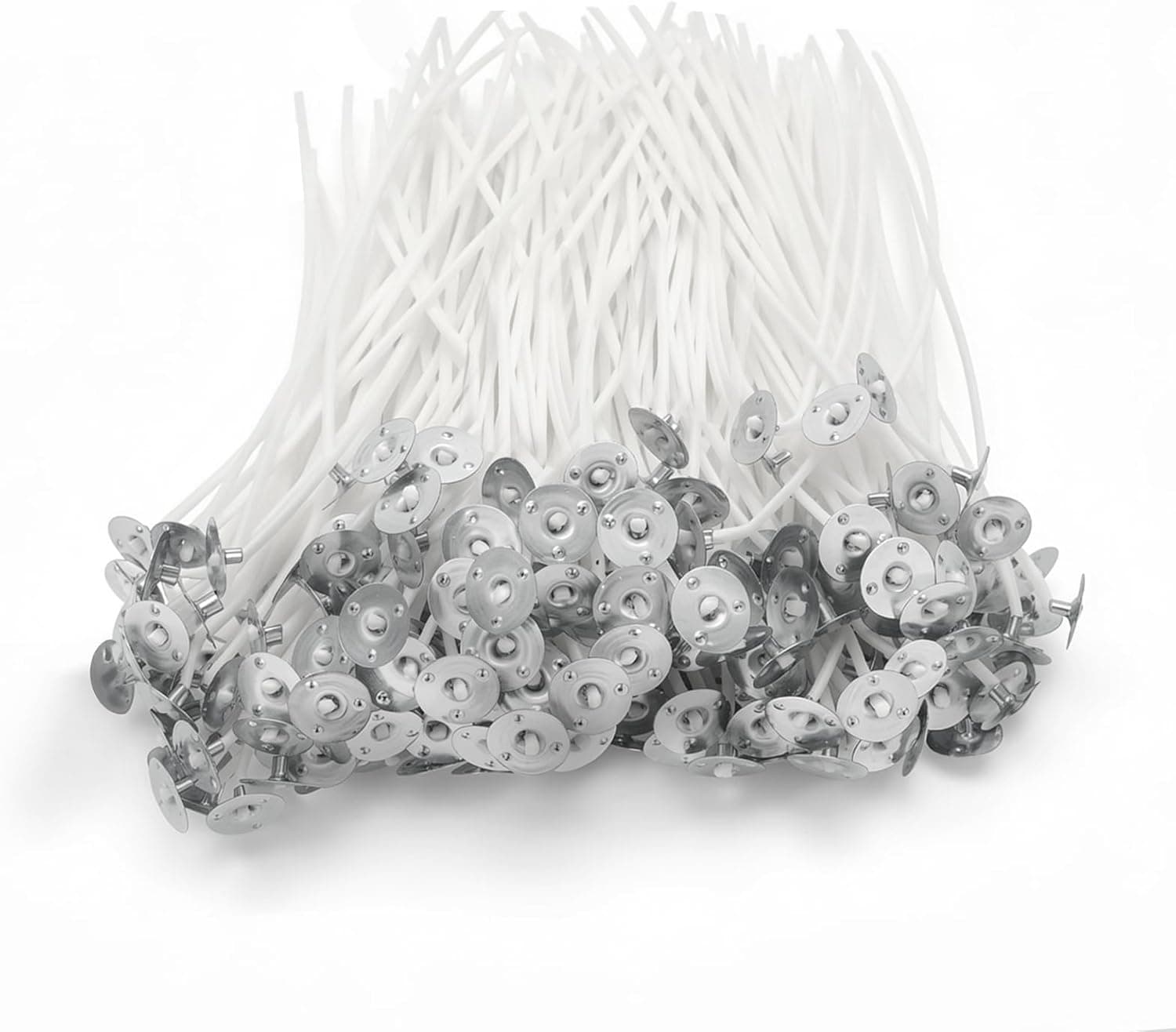 Aubeco 240Pcs 6 Inch Pre-Waxed Cotton Candle Wick with Tabs, Low Smoke