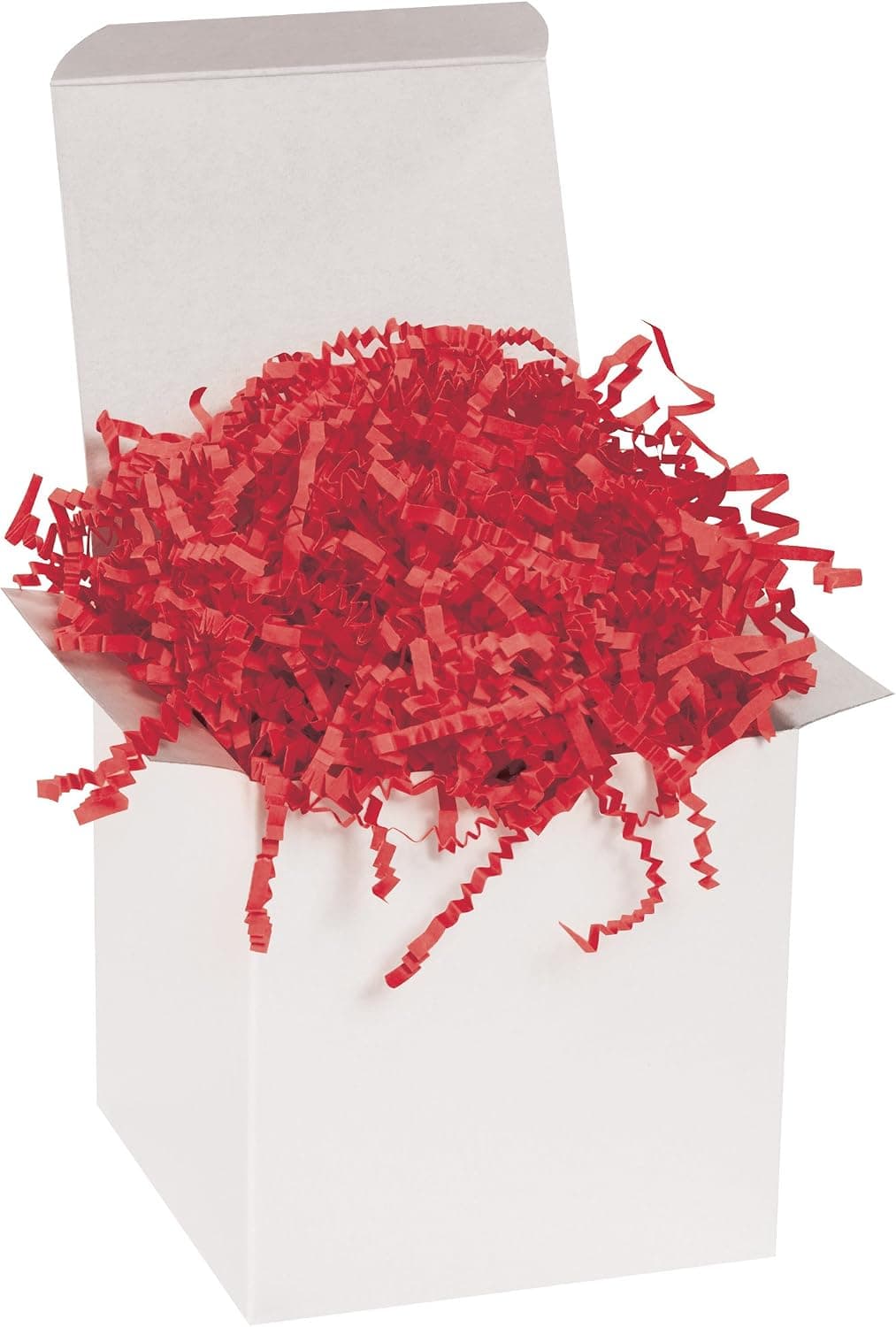 BOX USA Red Crinkle Paper Filler (10lb) - Shredded Paper for Basket Stuffing, Shipping, Packaging, Confetti, Crafts
