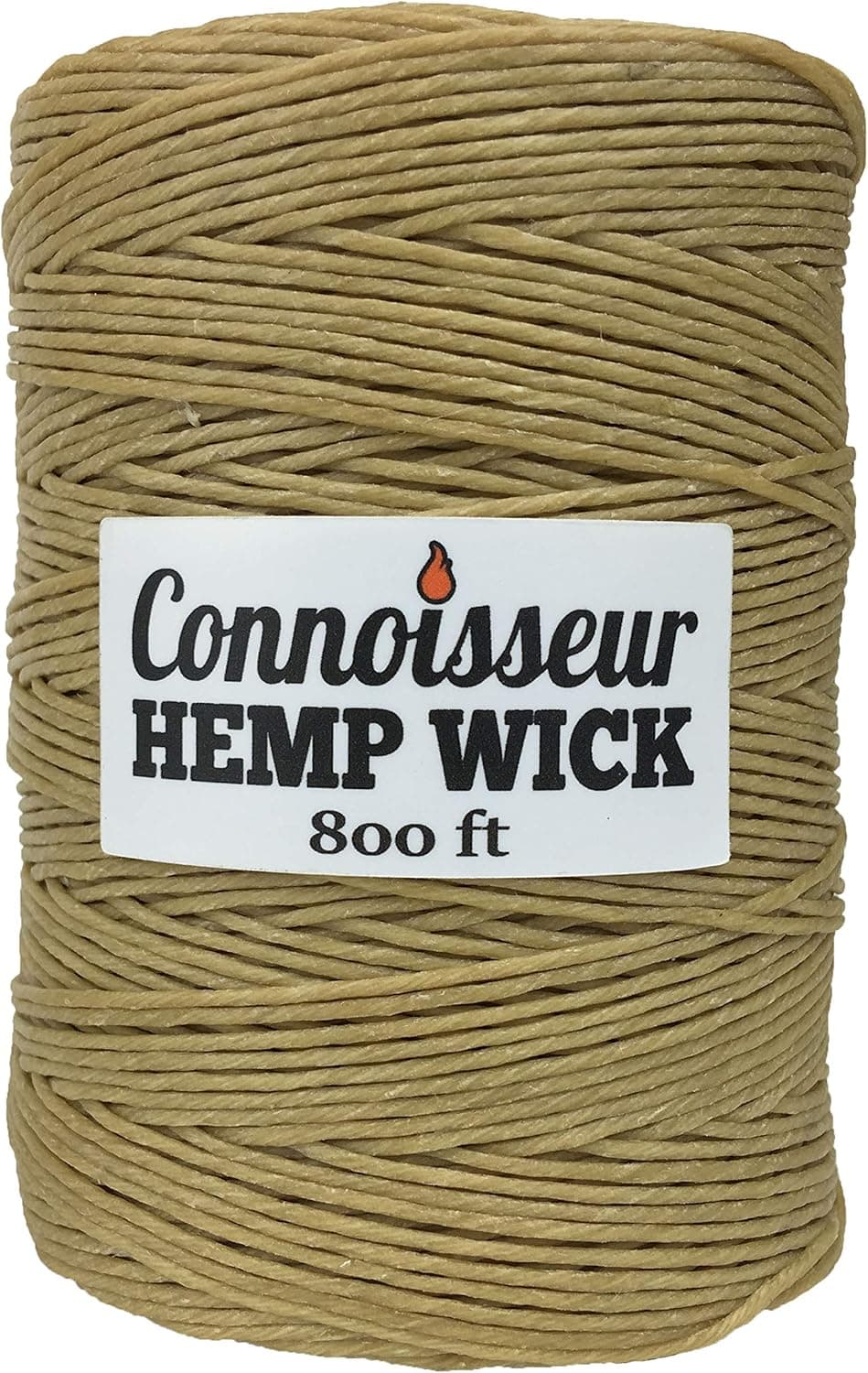 Natural Hemp Wick Spool 800 FT with Natural Beeswax Coating, Slow Burn Long-Lasting Refill for DIY Tea Lights, Candle Making and Tapers, 1.0mm