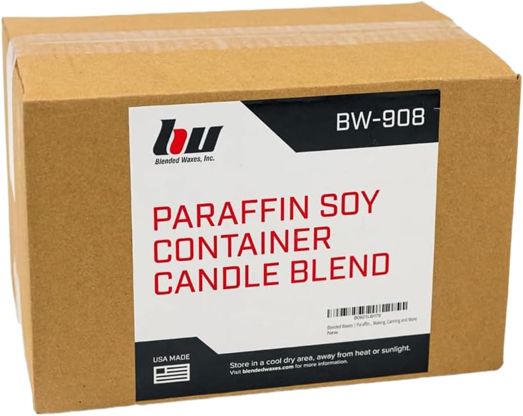 Blended Waxes, Inc. Soy Paraffin Blend Bulk Wax for Candle Making, Single Pour Pastilles, 10 lbs, White