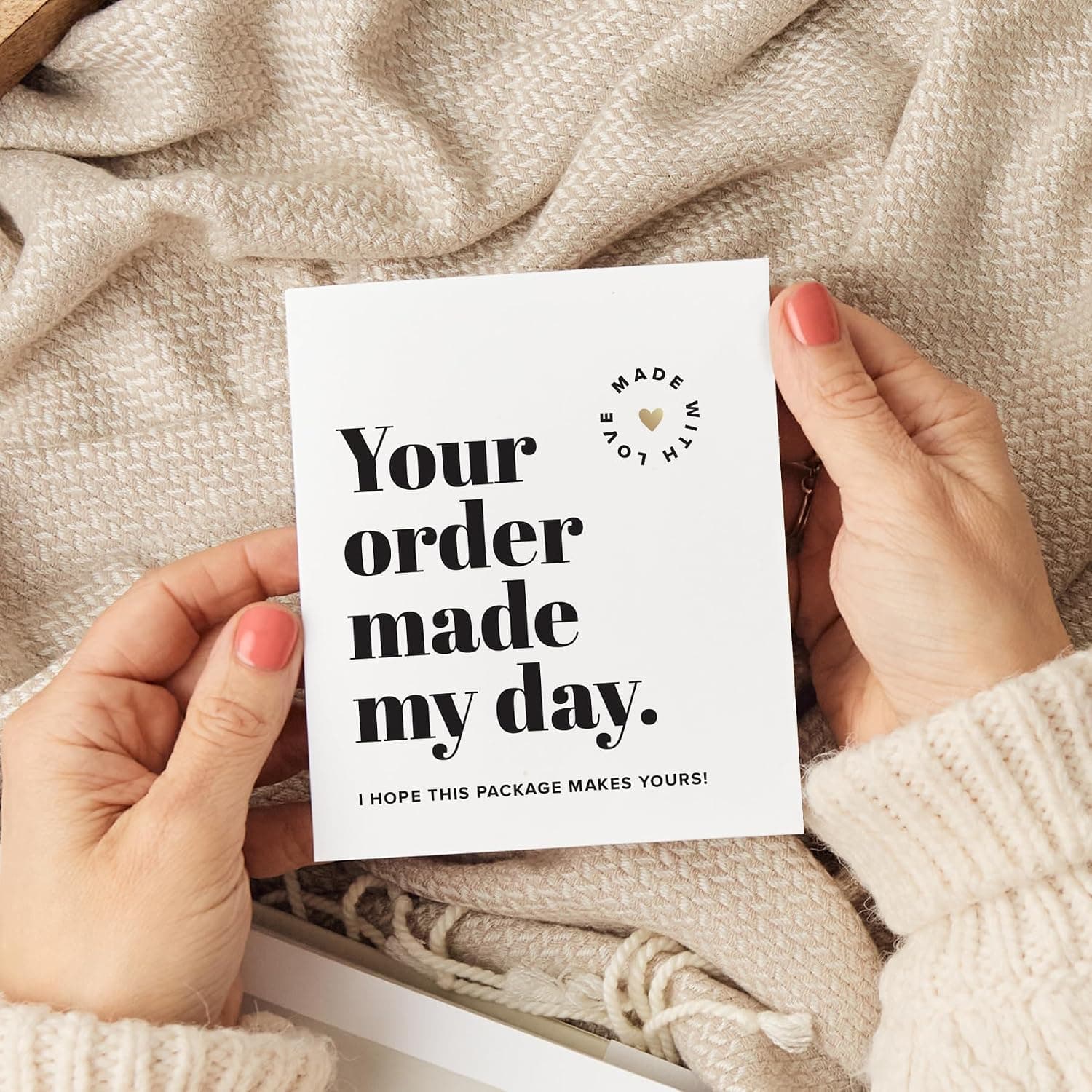 Thank You Cards for Small Business, 3x3.5, 100 Bulk Pack - Packaging Supplies for Customer Appreciation