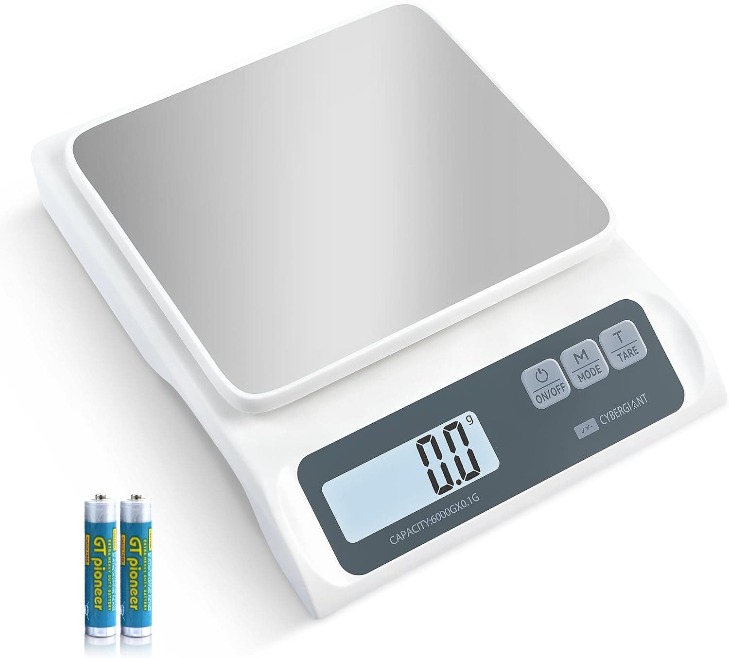 CYBERGIANT 13lb/0.1g Precision Digital Food Scale with Stainless Steel Platform & LCD Display