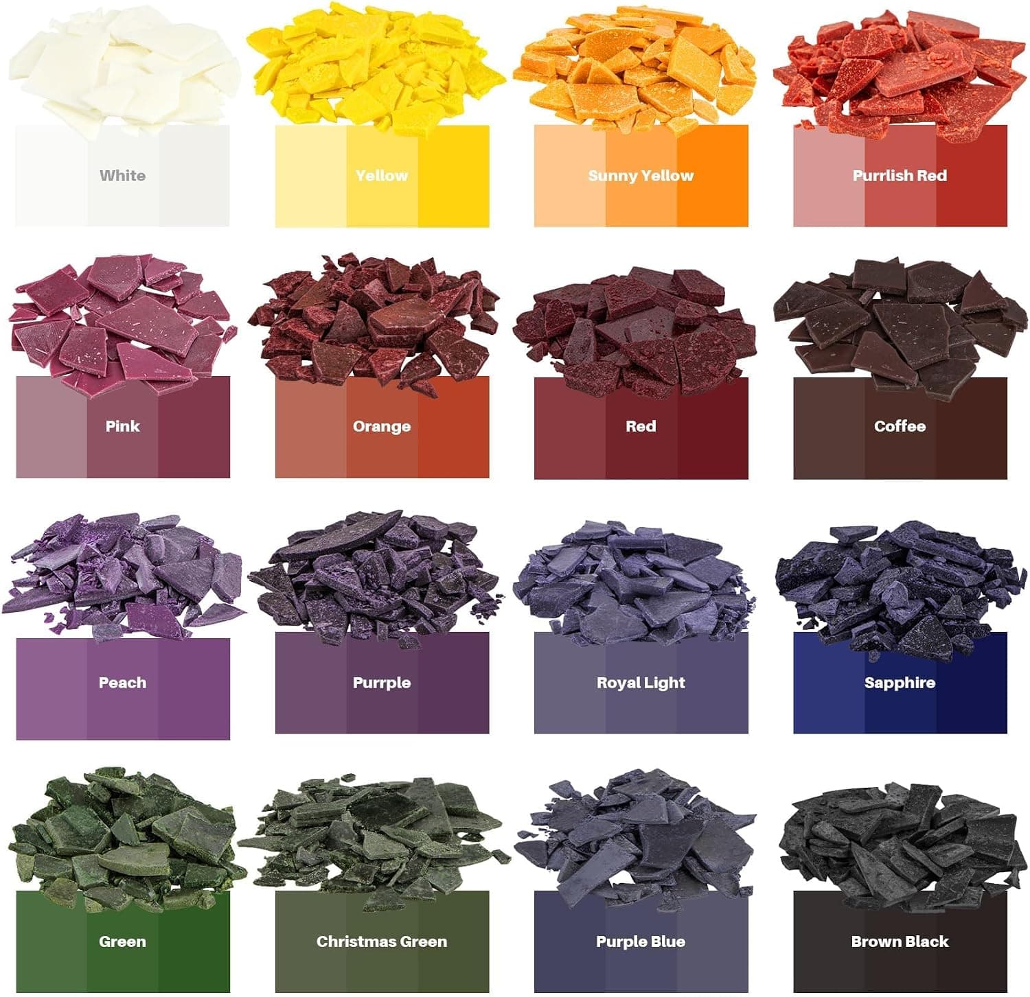 MAQIHAN Candle Dye for Soy Wax Candle Making - 16 Vibrant Colors Wax Dye for Soy Candle Making, Wax Coloring Dye for DIY Candle, Safe and Natural
