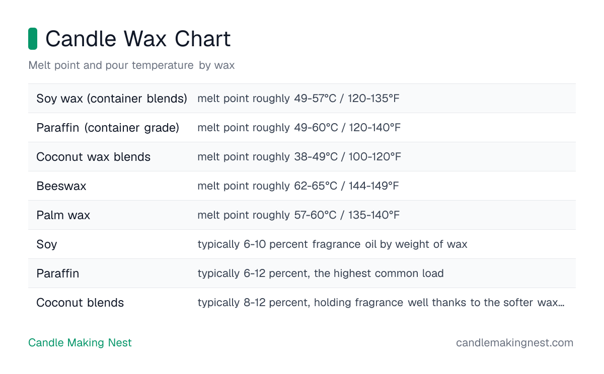 Candle Wax Chart
